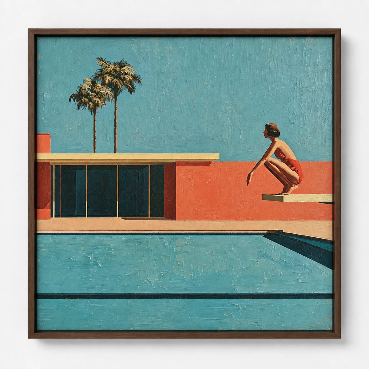 Hand-Painted Artwork | Poolside Horizon [noon:detail:framed-front]