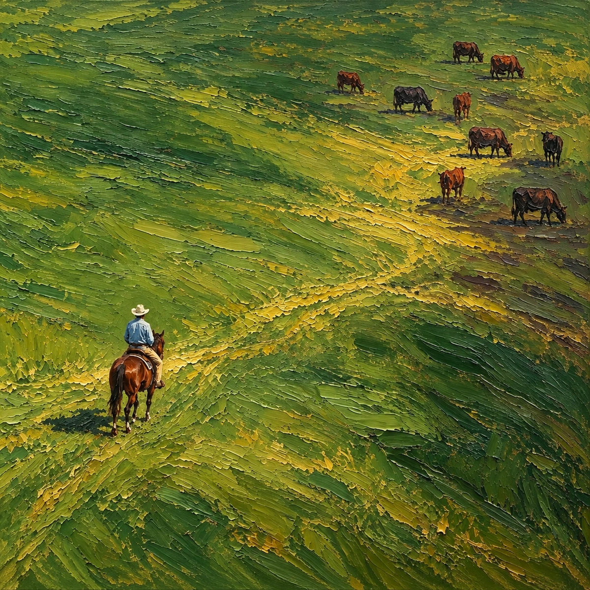 green pasture riders, composition