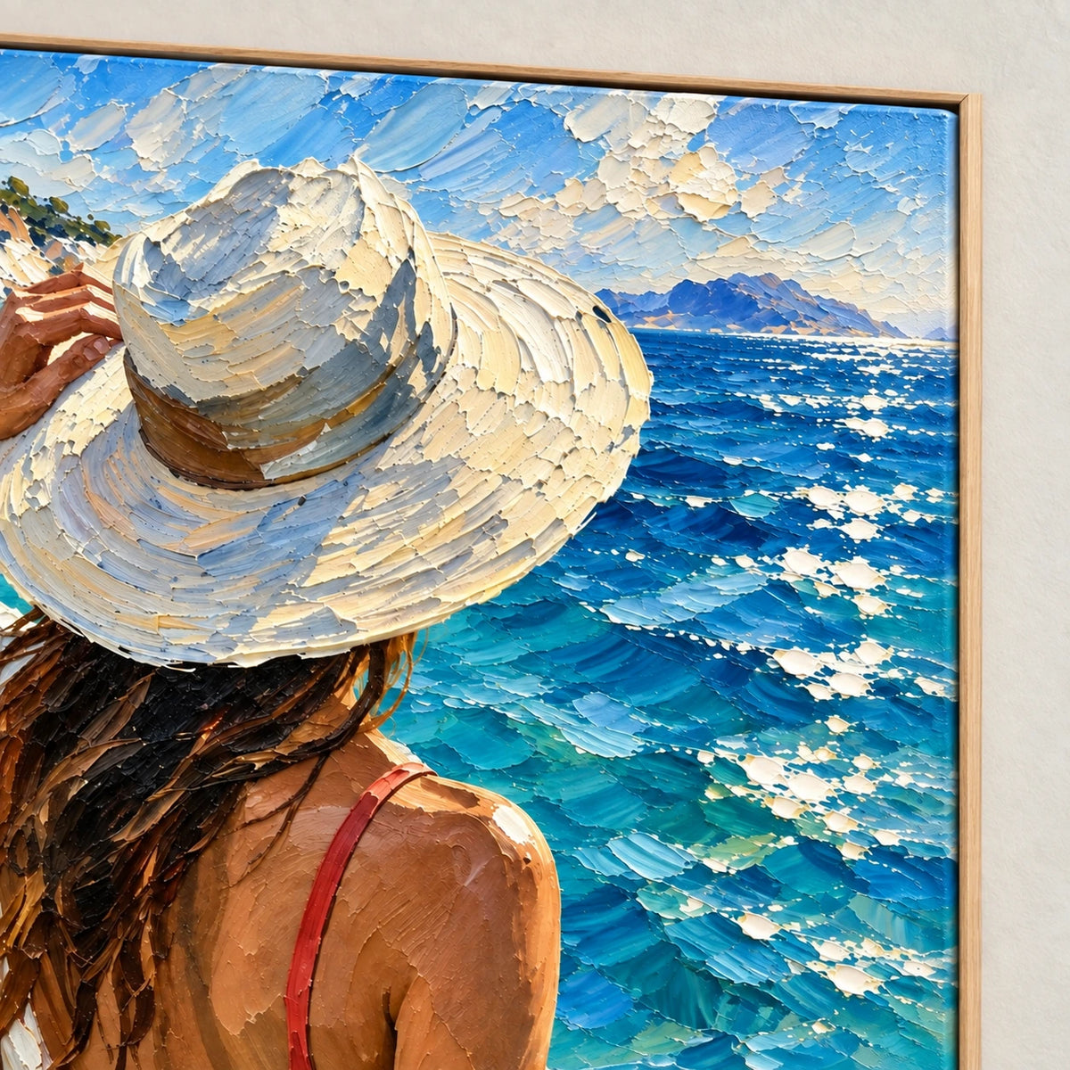 woman at the sea, frame detail