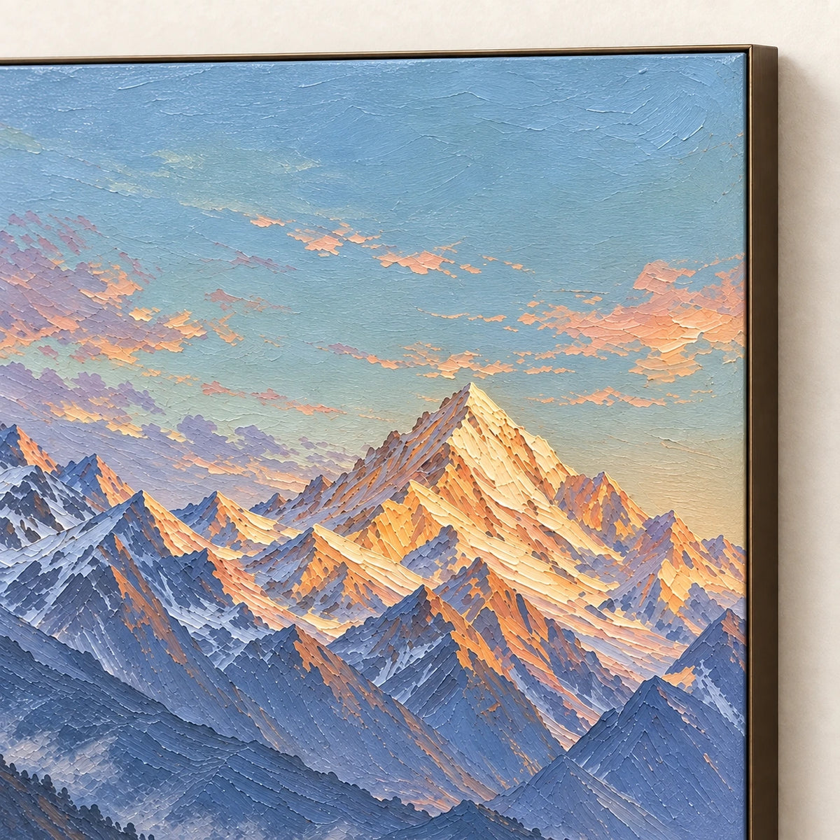golden hour mountain lake, frame detail