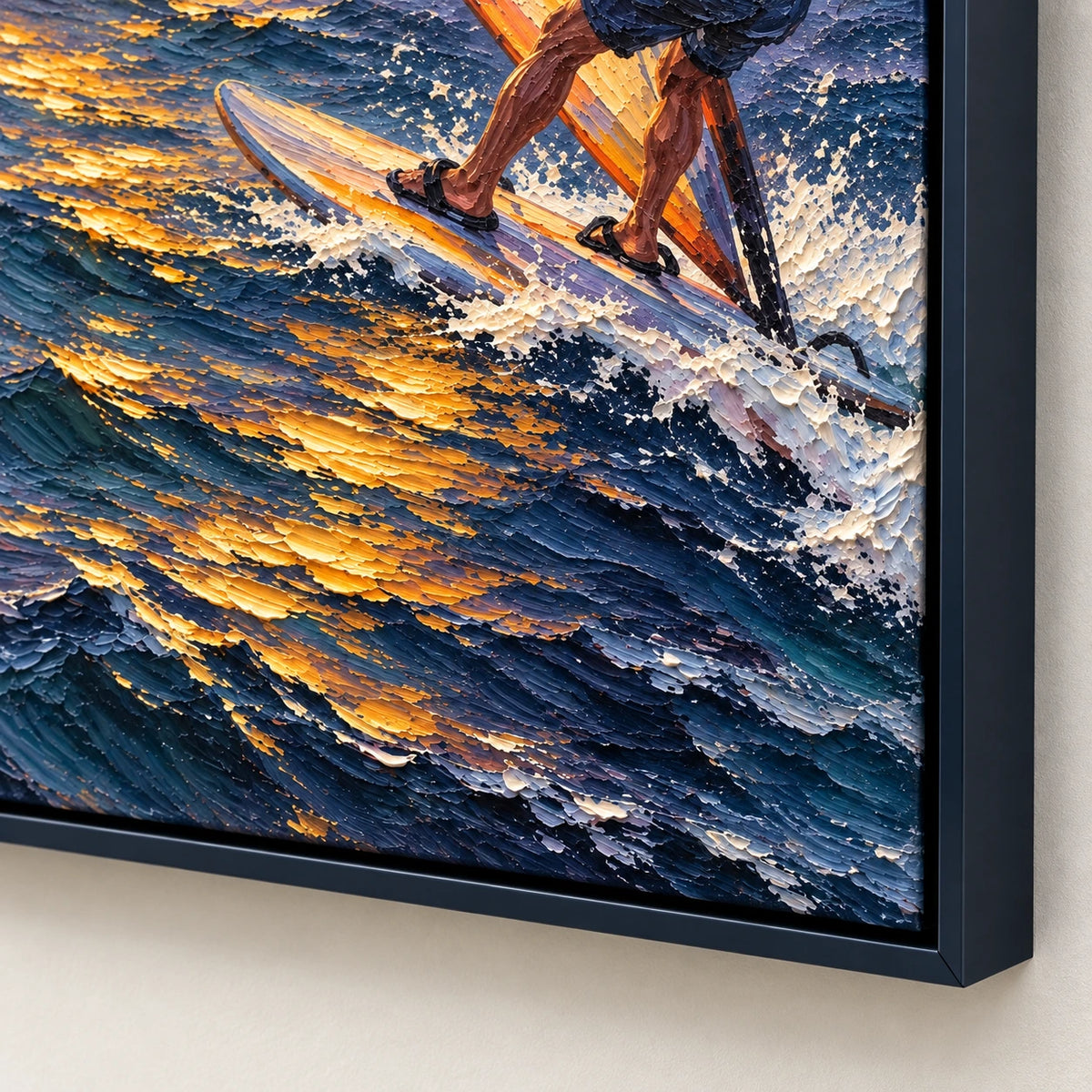 Hand-Painted Artwork | Golden Wind Over the Sea [noon:detail:frame]