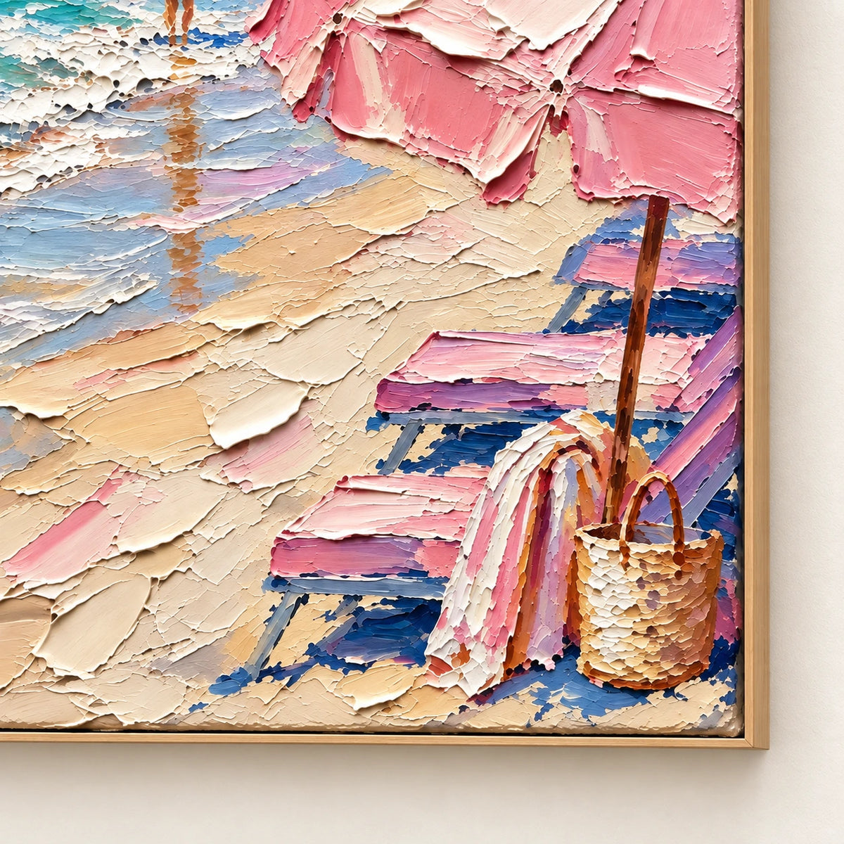 seaside pink umbrella, frame detail