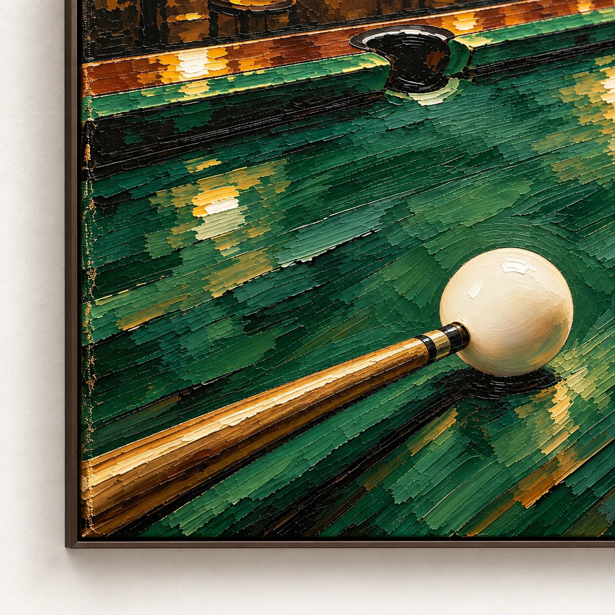 pool hall break, frame detail