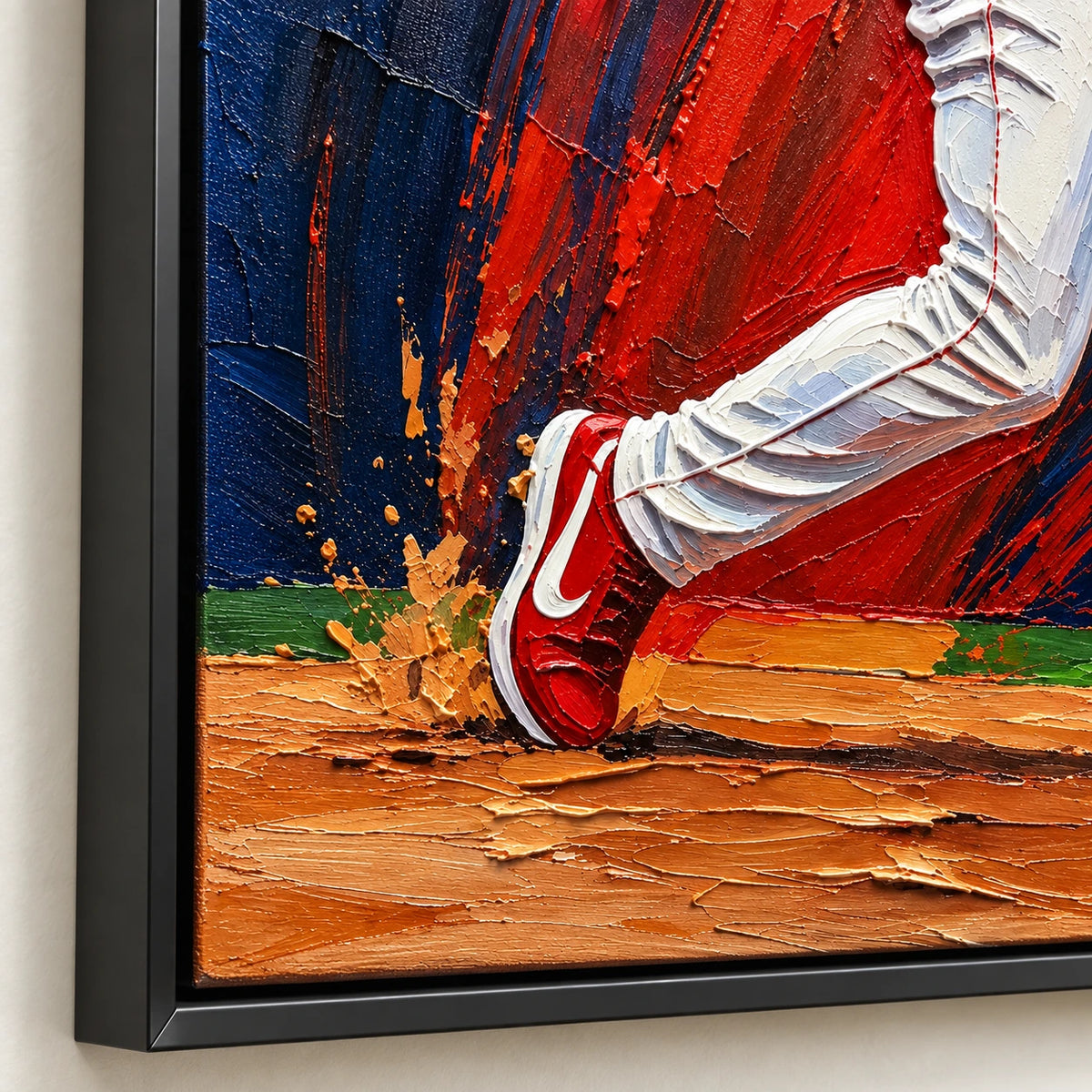 red, white and blue swing, frame detail