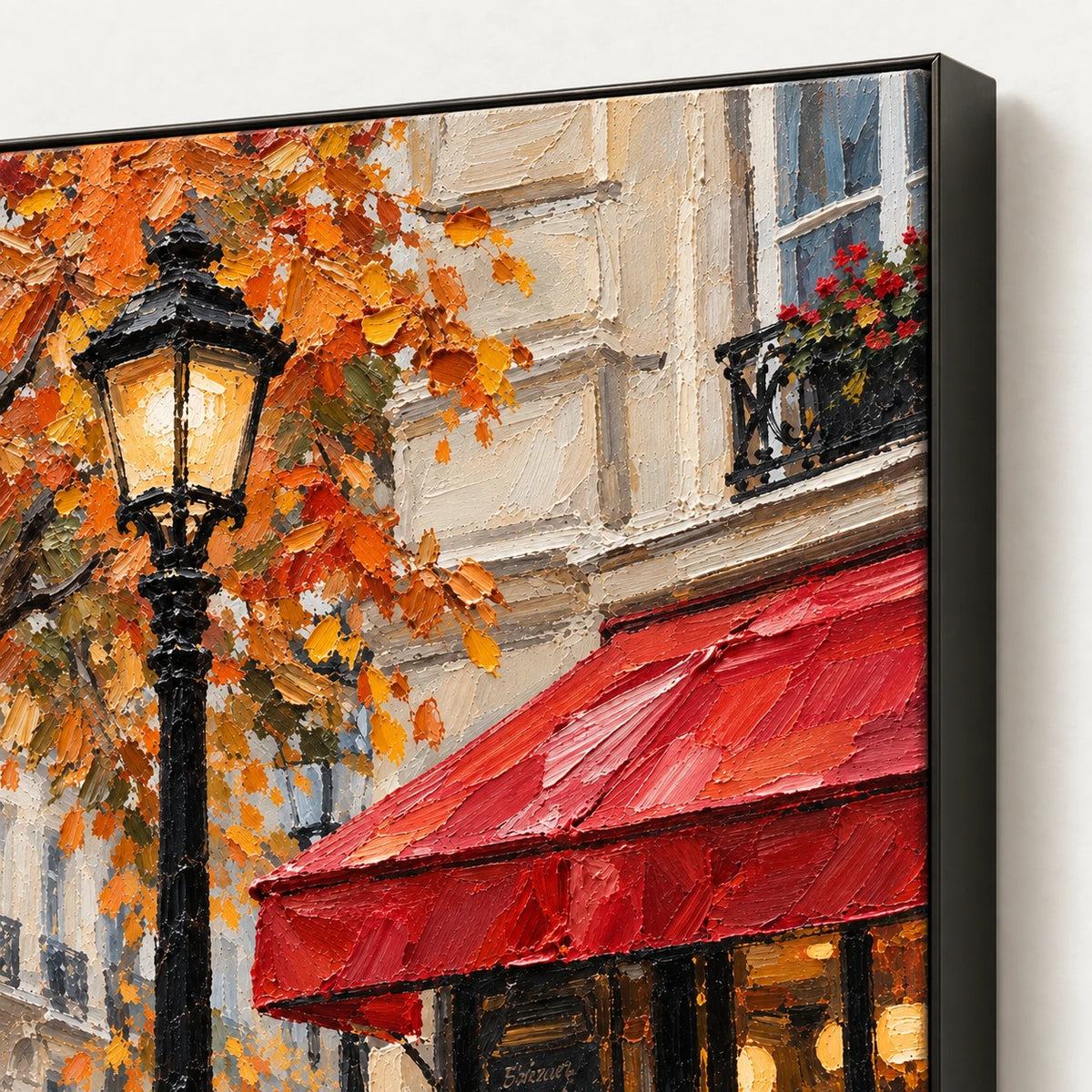 paris cafe in autumn, frame detail