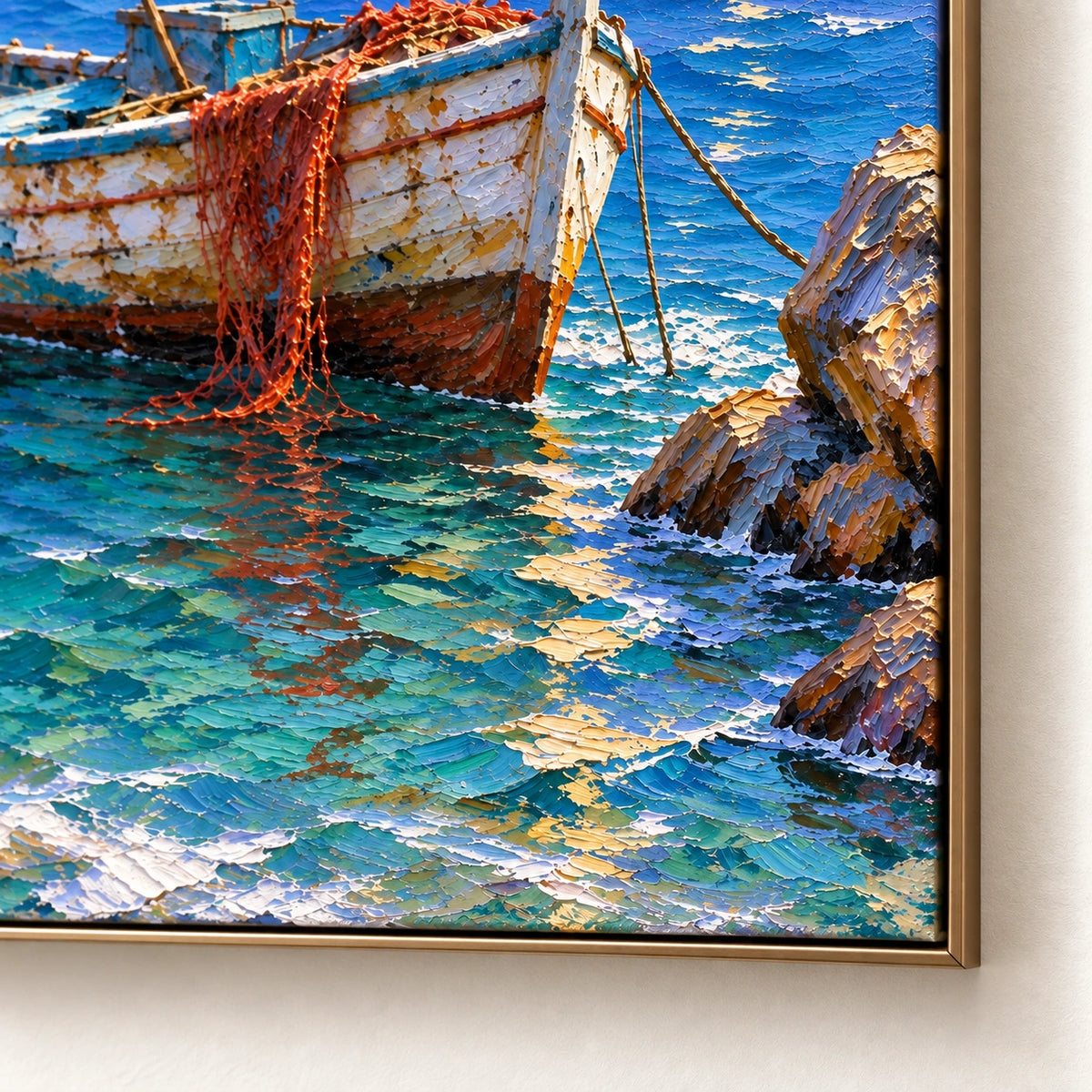 aegean village by the sea, frame detail
