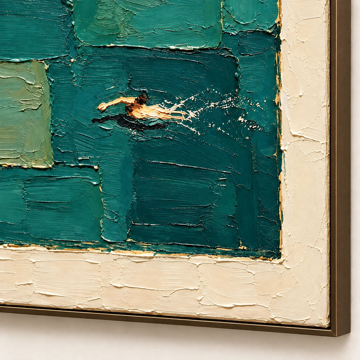 Hand-Painted Artwork | Poolside Laps [noon:detail:frame]