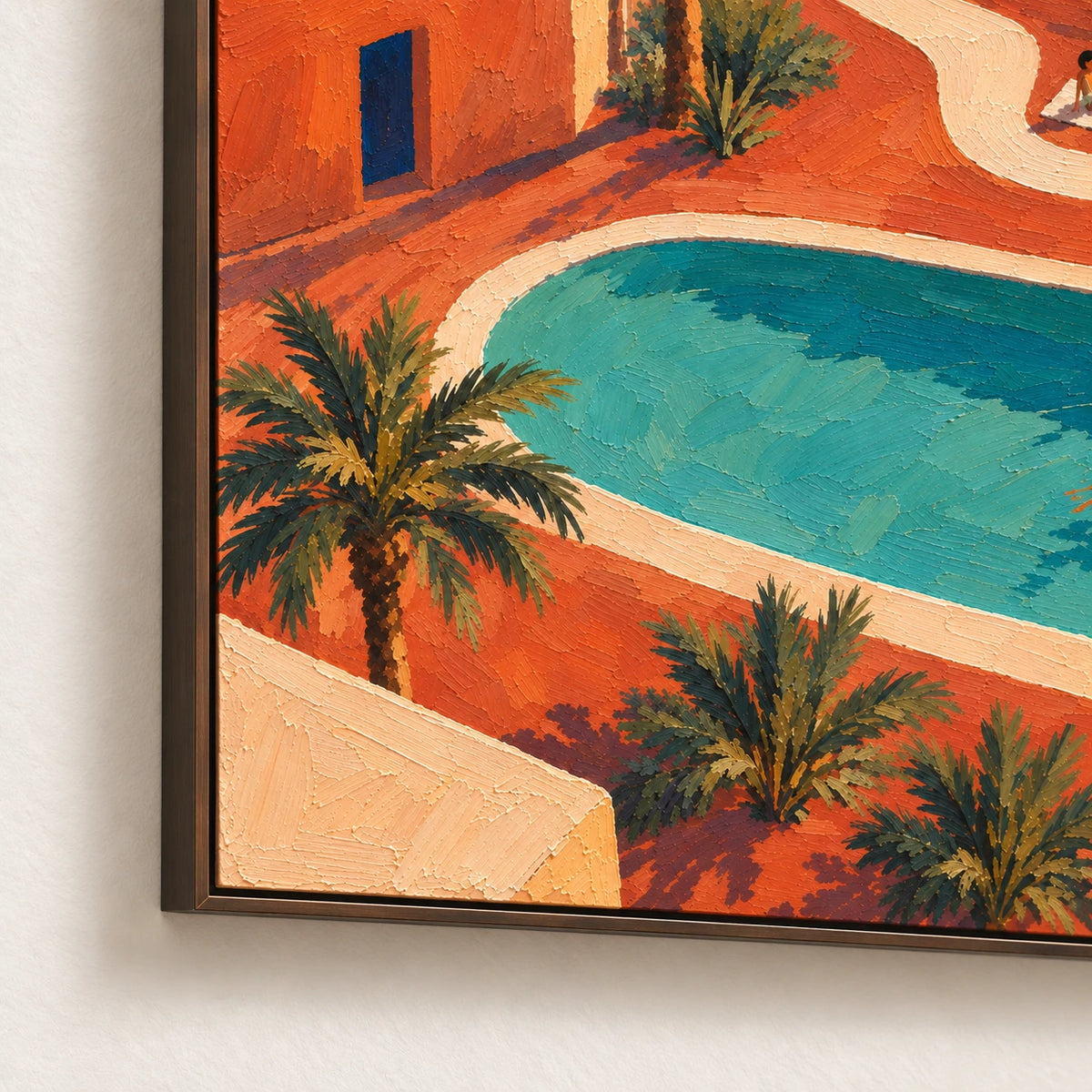 terracotta pool retreat, frame detail