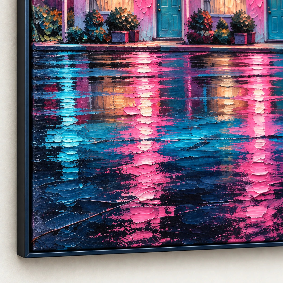 neon motel after rain, frame detail