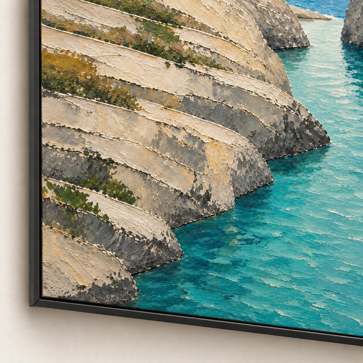 cove between cliffs, frame detail