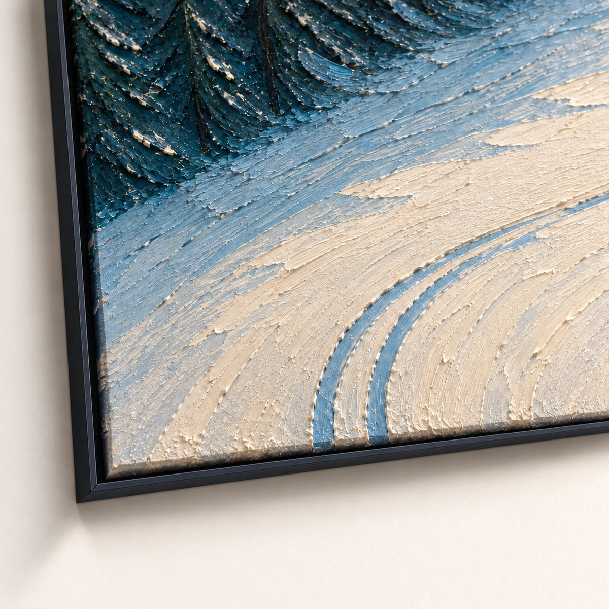 powder run through the pines, frame detail