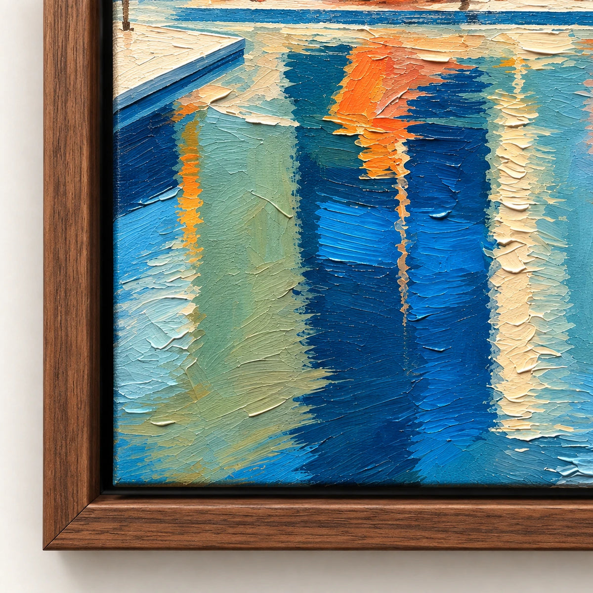 Hand-Painted Artwork | Poolside Palm Retrea [noon:detail:frame]