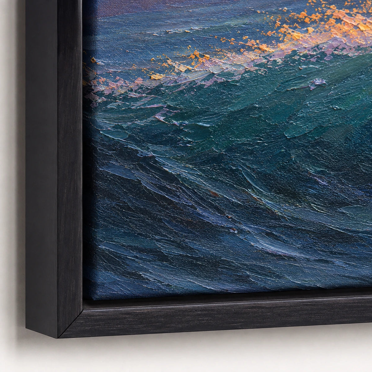 Hand-Painted Artwork | Open Water at Sundow [noon:detail:frame]