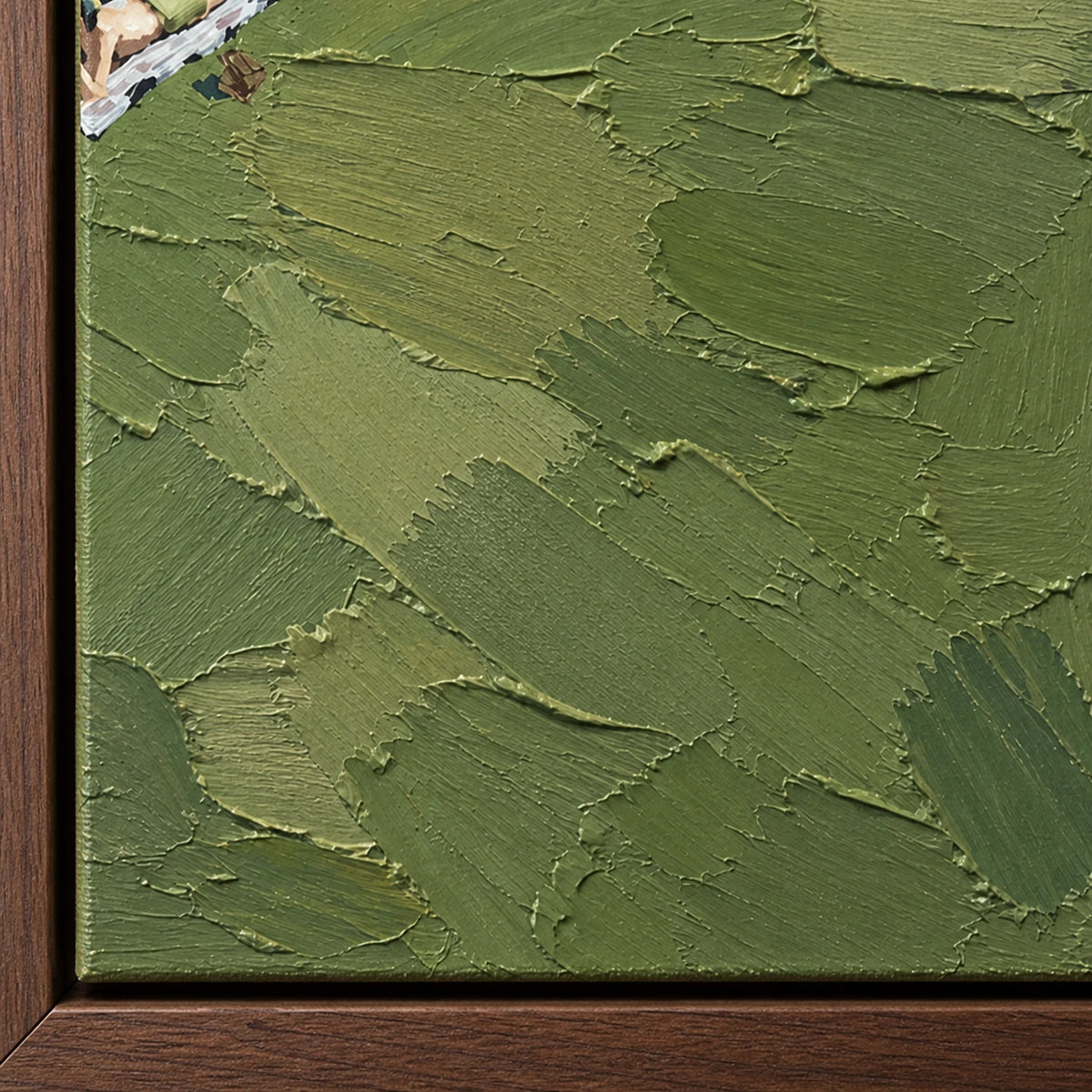 Hand-Painted Artwork | Green Picnic Readers [noon:detail:frame]