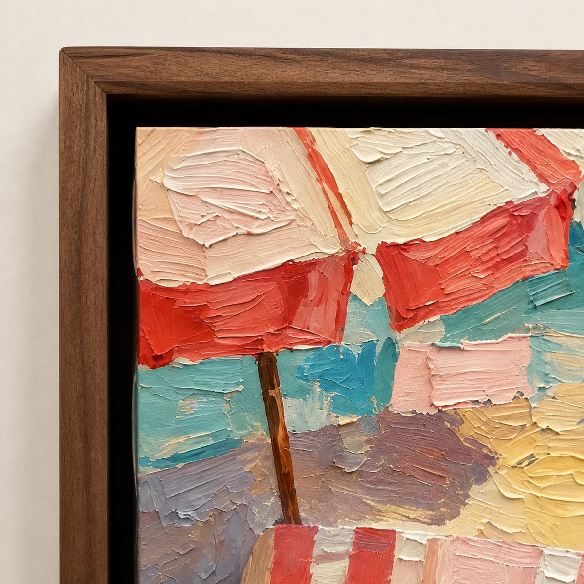 sunlit beach loungers, frame detail