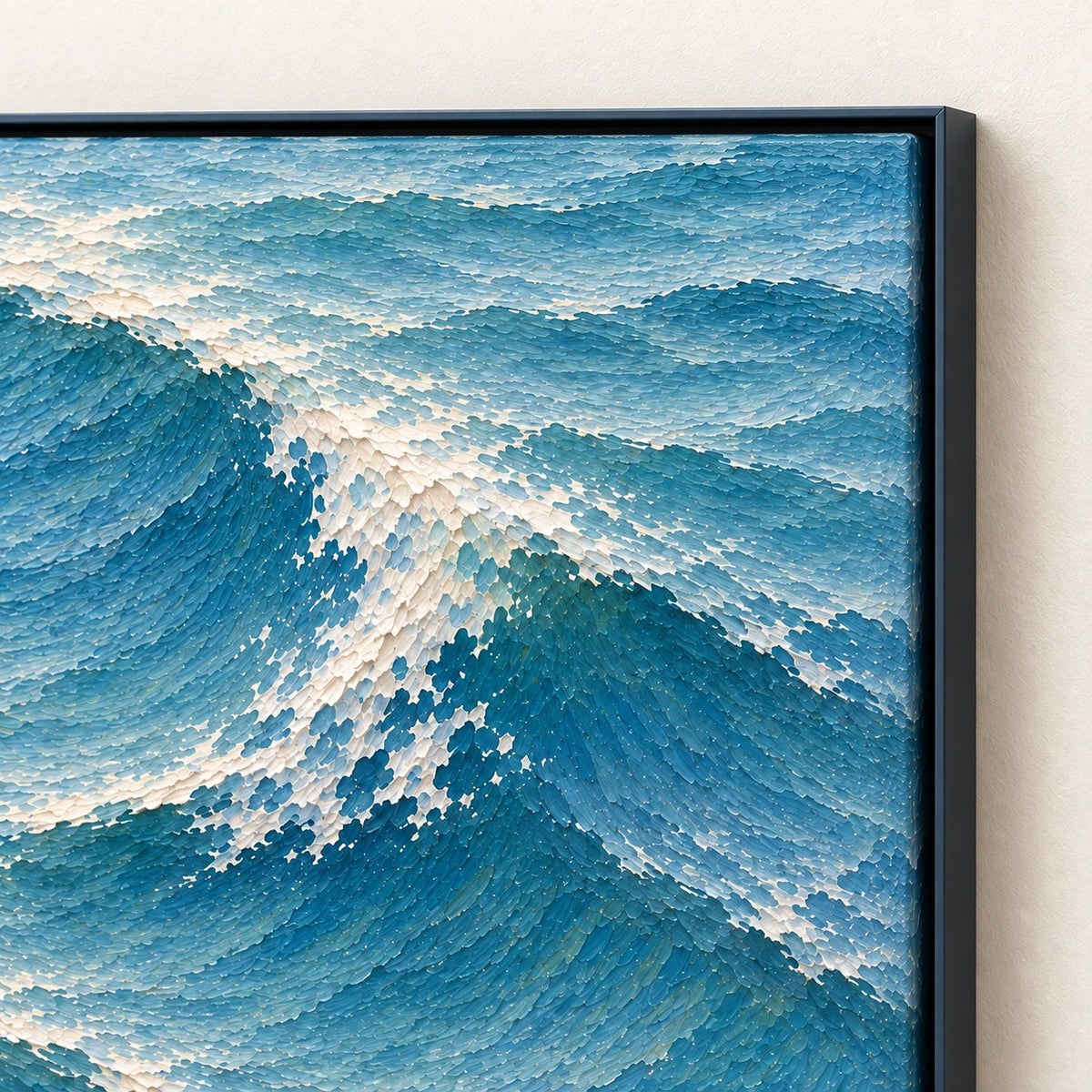 surfing through blue waves, frame detail