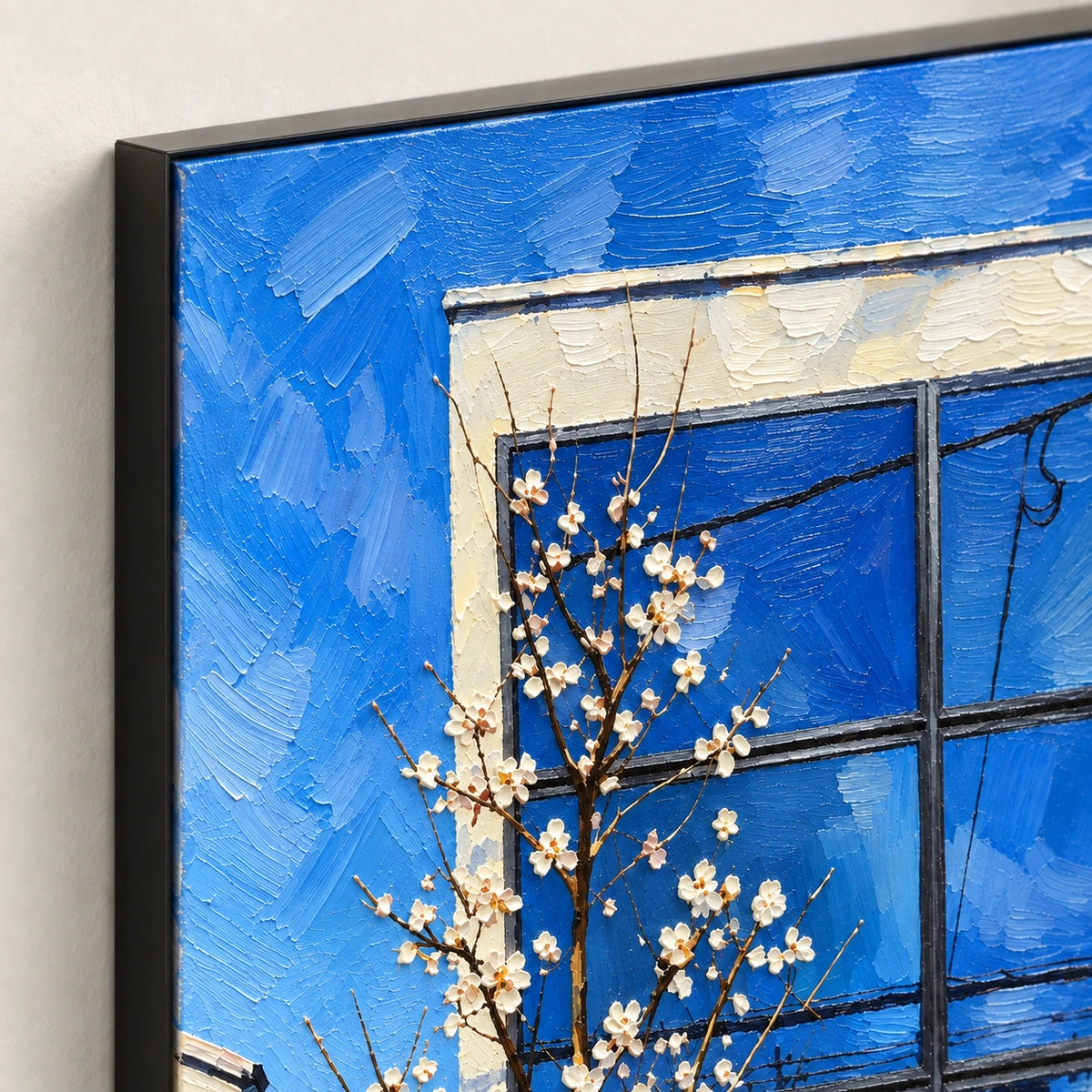 Hand-Painted Artwork | Window in the Blue City [noon:detail:frame]