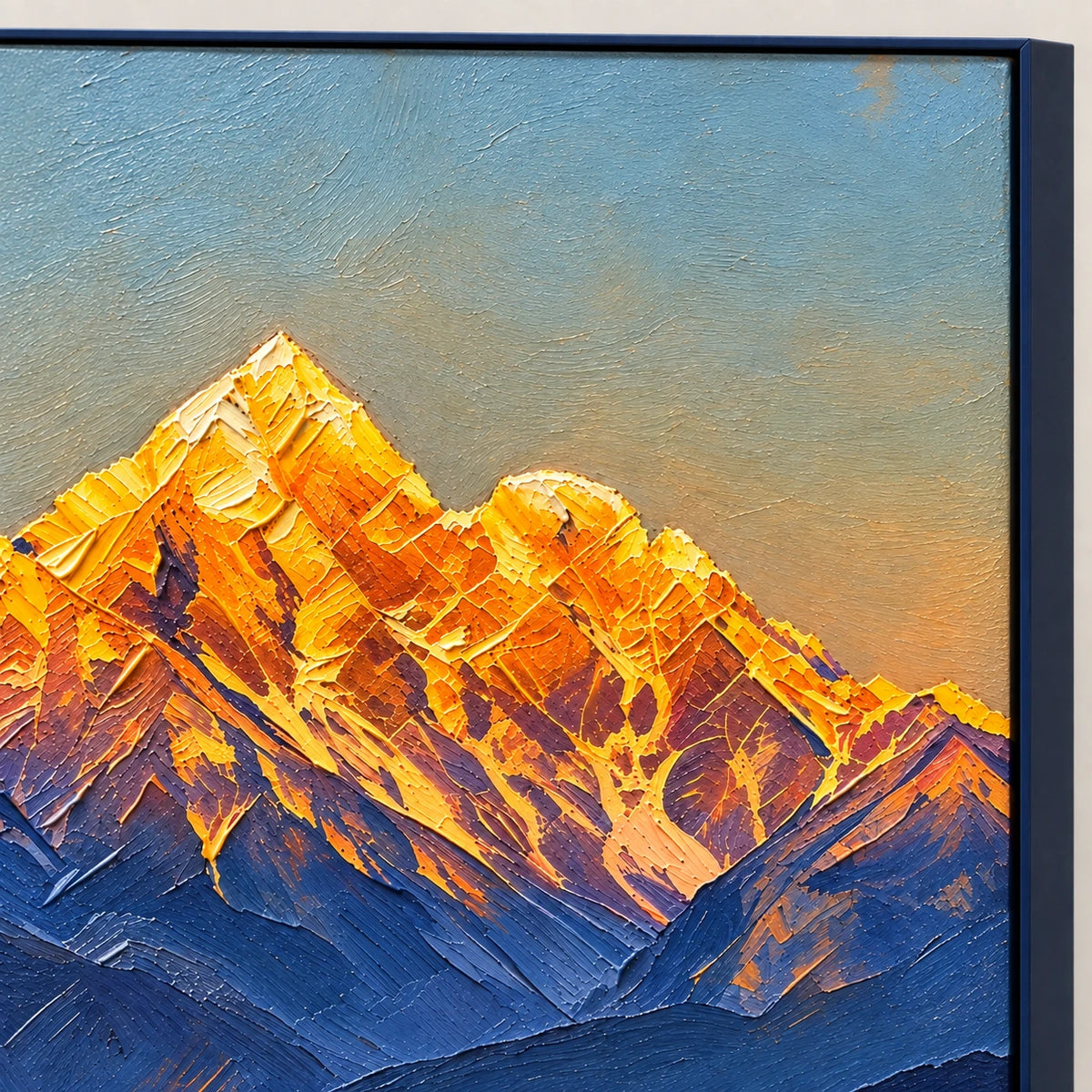 golden mountain reflection, frame detail