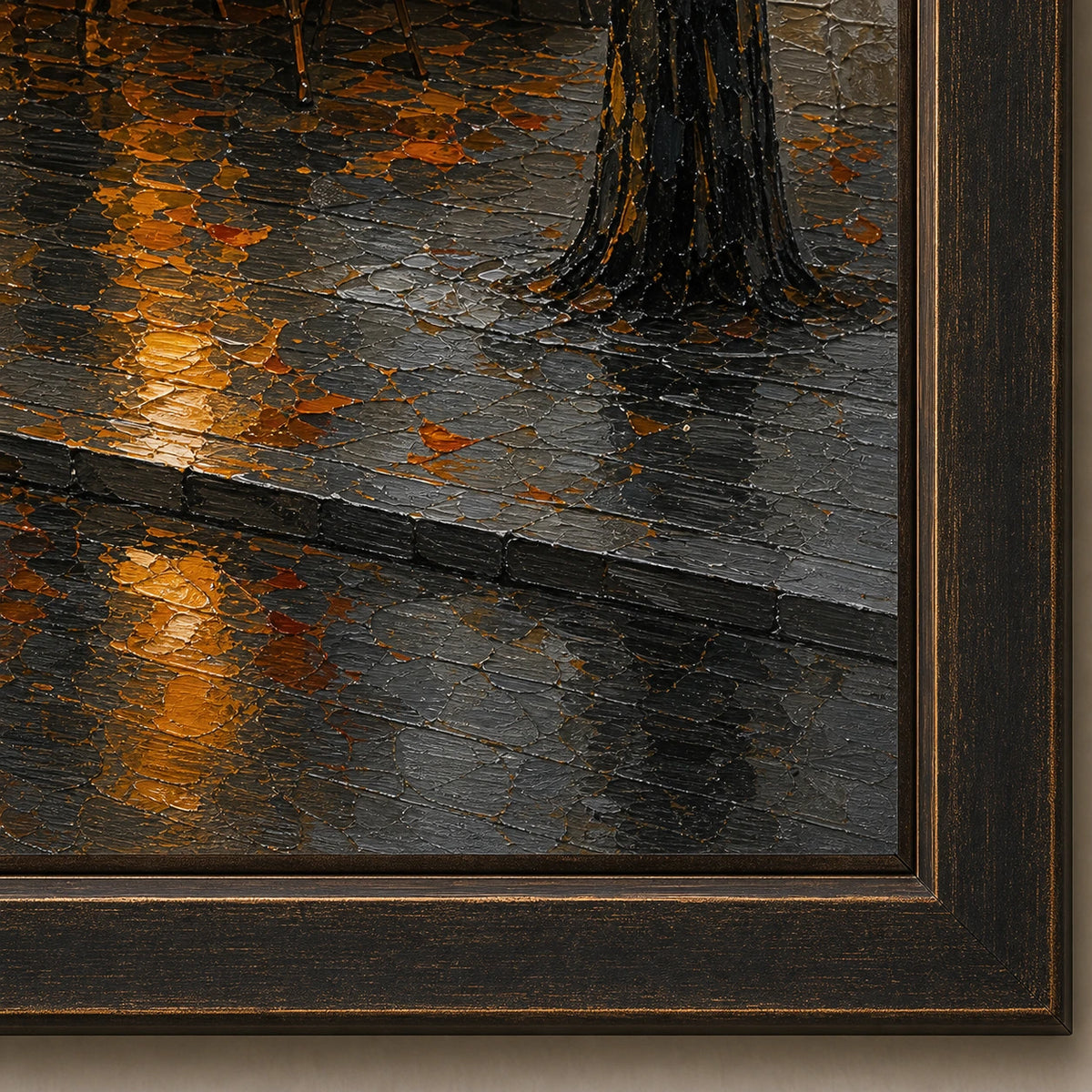 autumn café after rain, frame detail