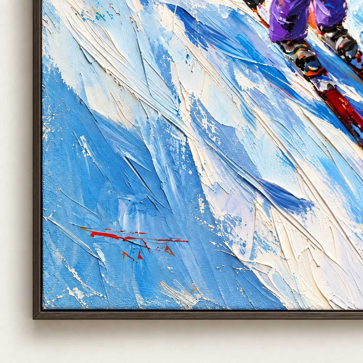 Hand-Painted Artwork | Downhill Skiers [noon:detail:frame]