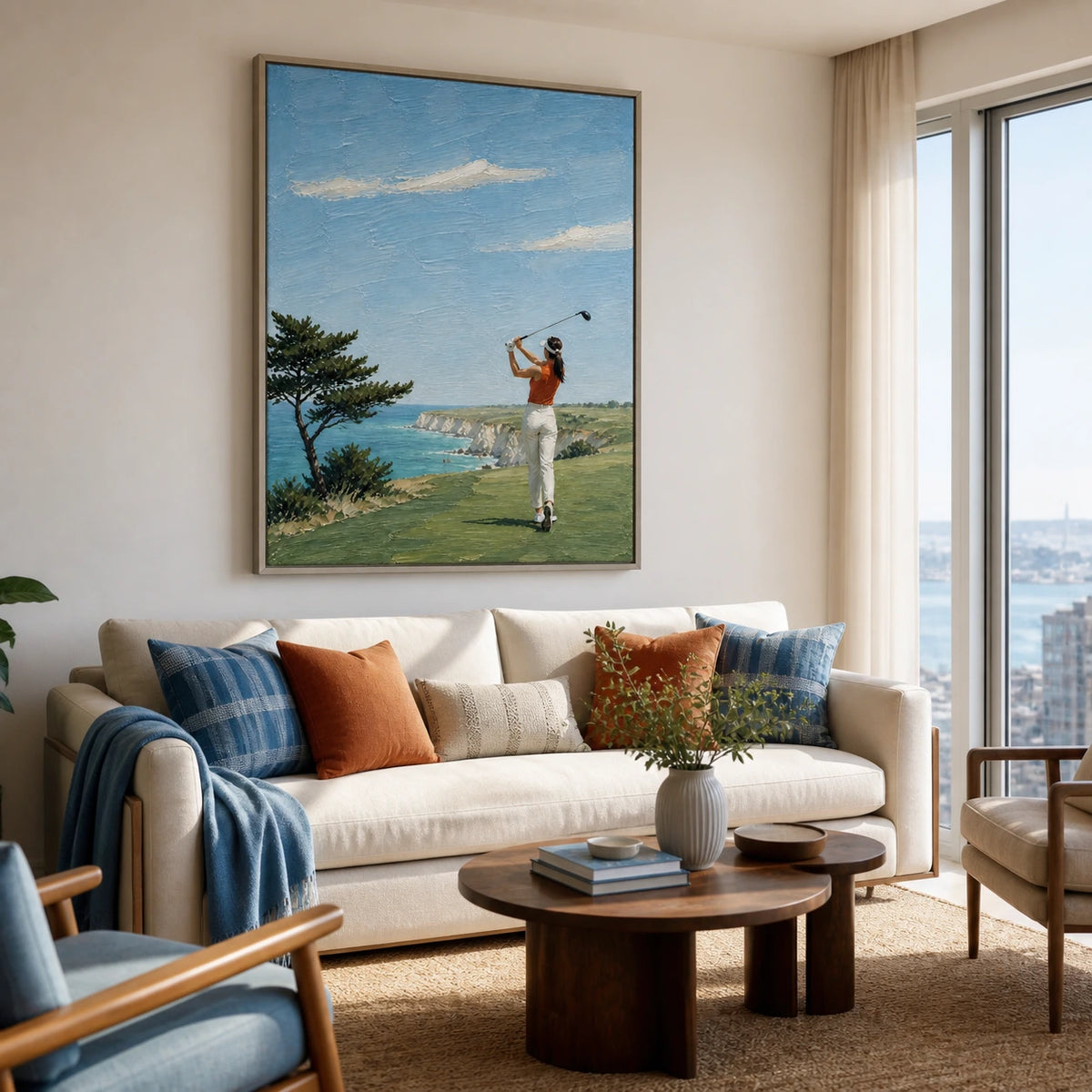 coastal follow-through displayed in a living room