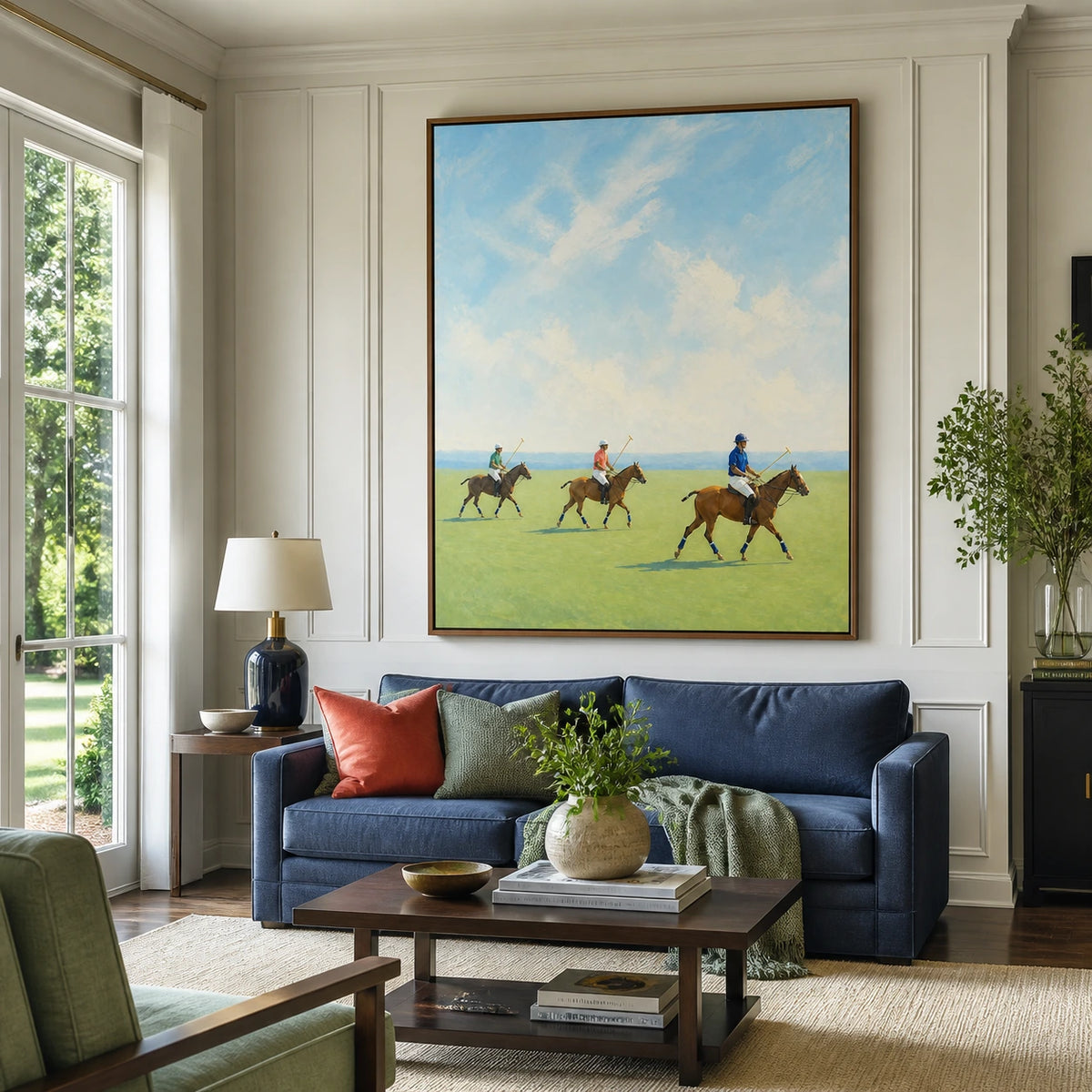 polo under open skies displayed in a living room