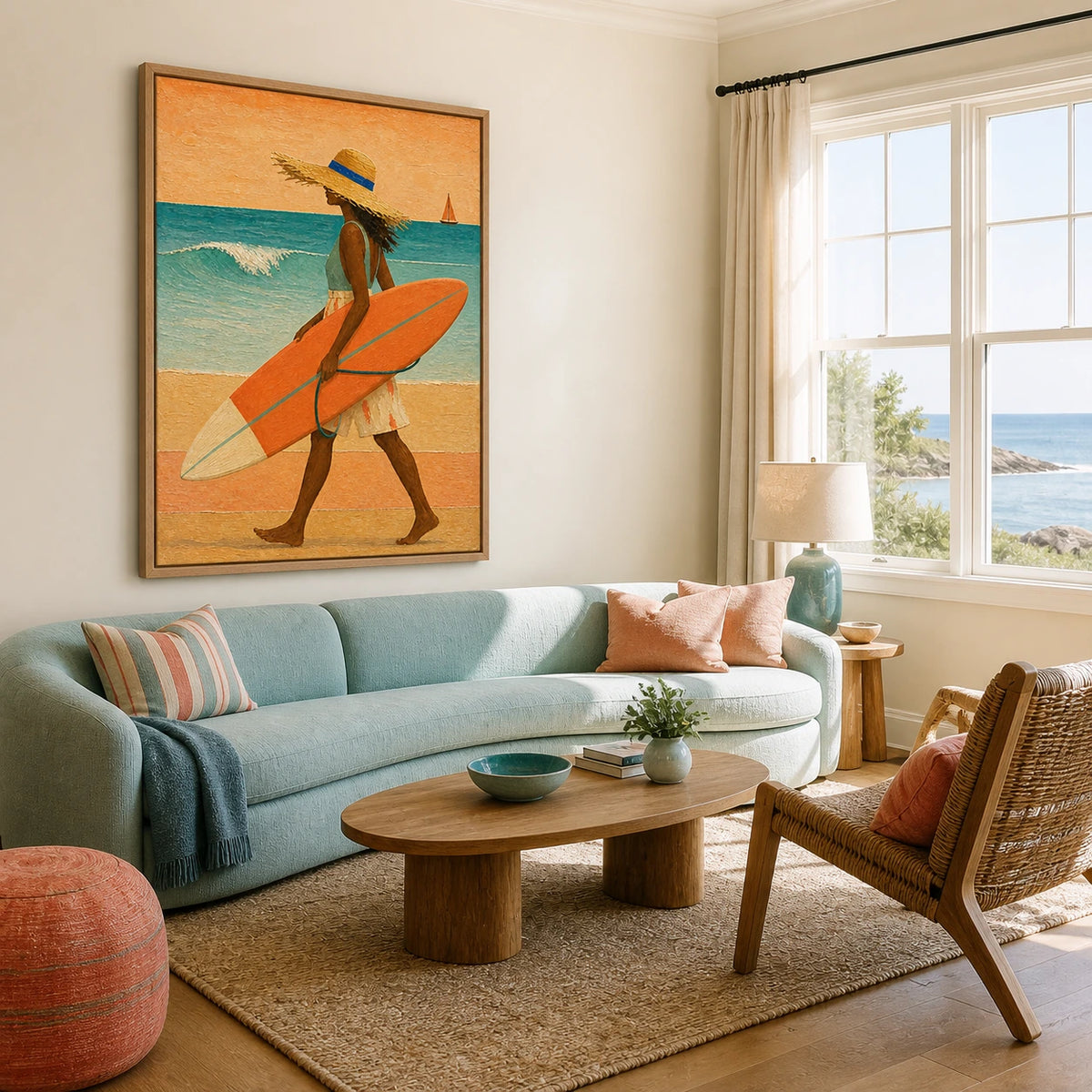 coastal stride displayed in a living room