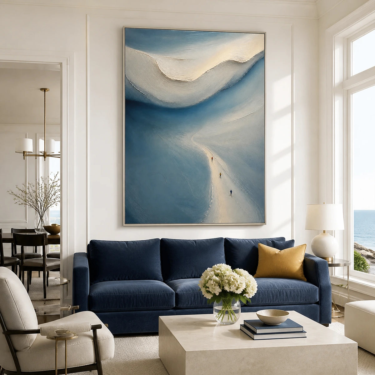 tidal passage displayed in a coastal living room