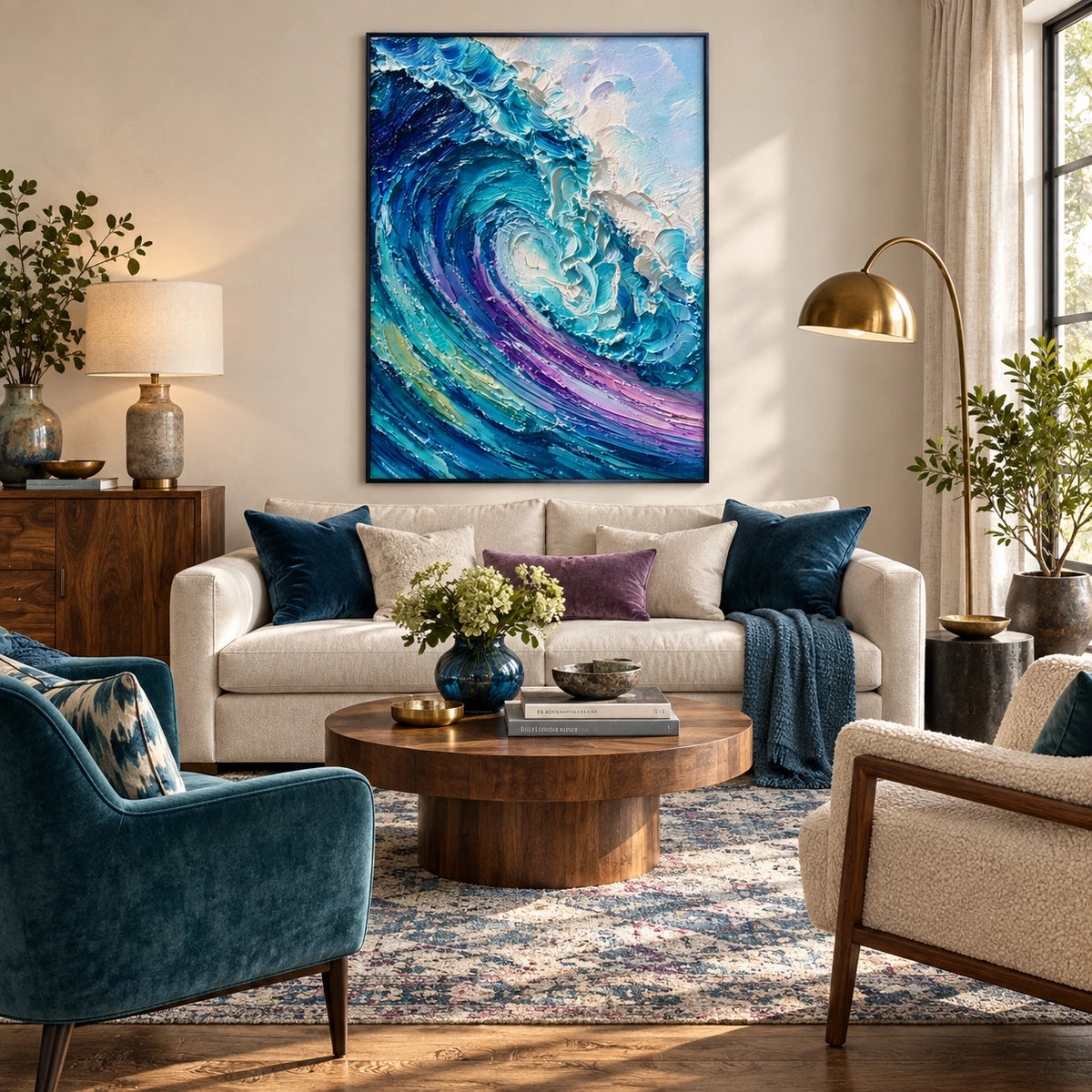 tidal light displayed in a family living room