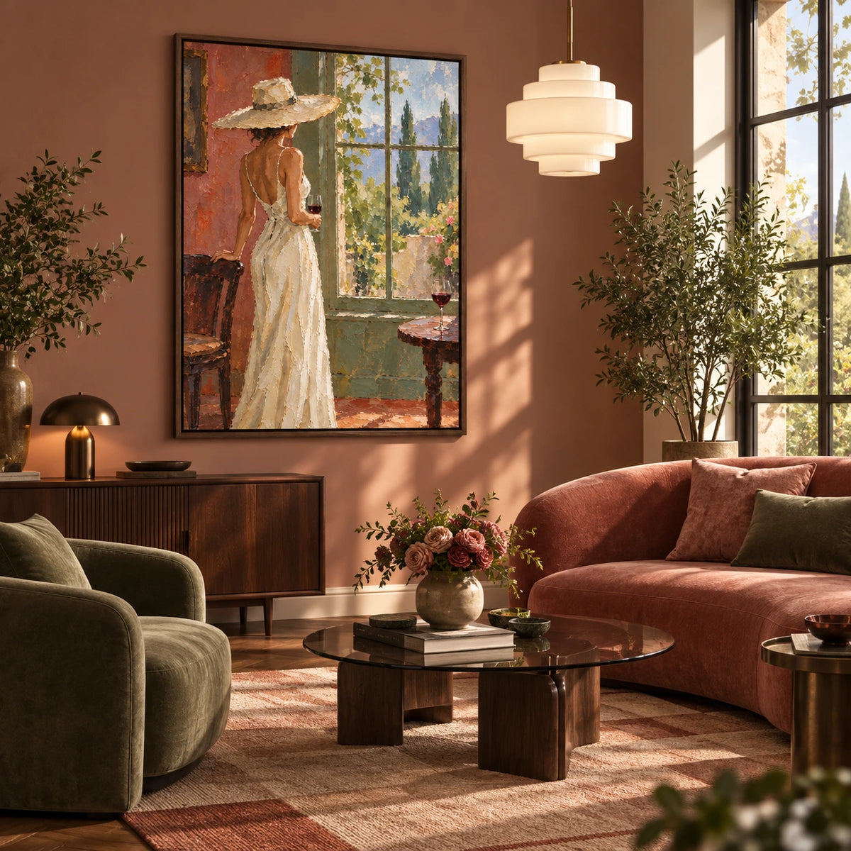 by the garden window displayed in a living room