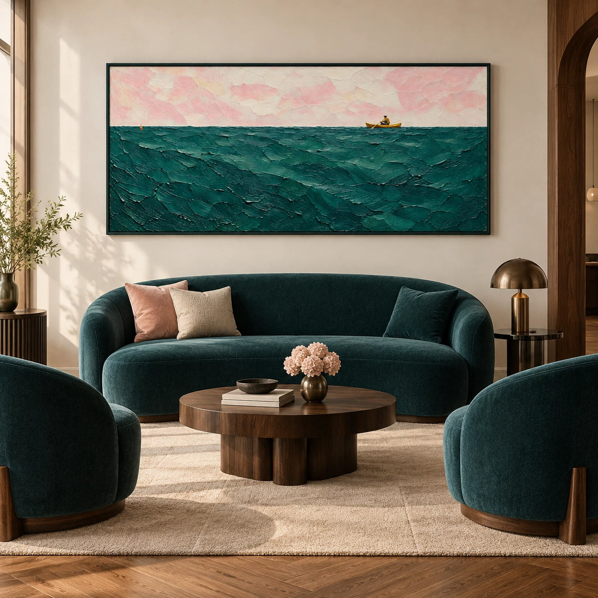 open water, quiet drift displayed in a living room