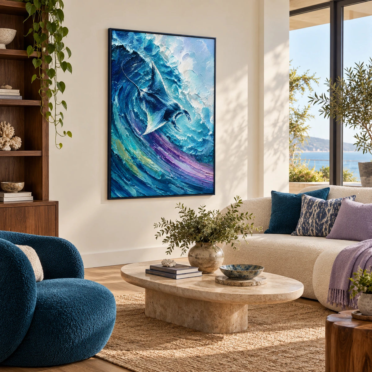 loading tide displayed in a living room