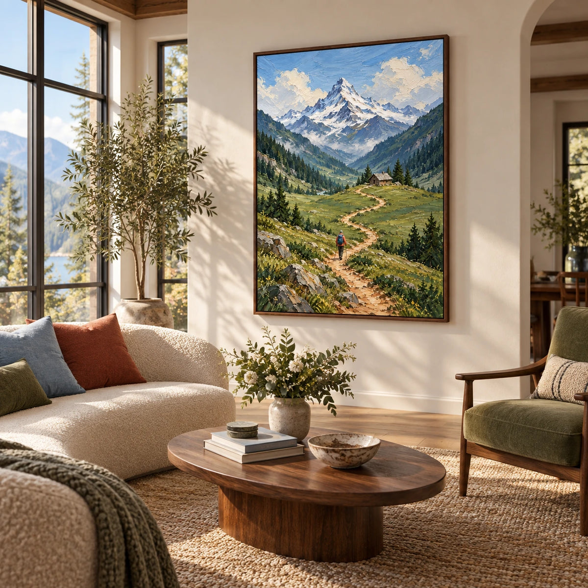 trail to alpine heights displayed in a living room