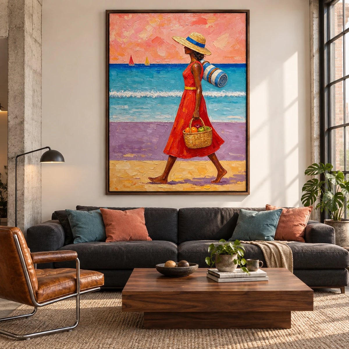 coastal stroll displayed in a loft living room