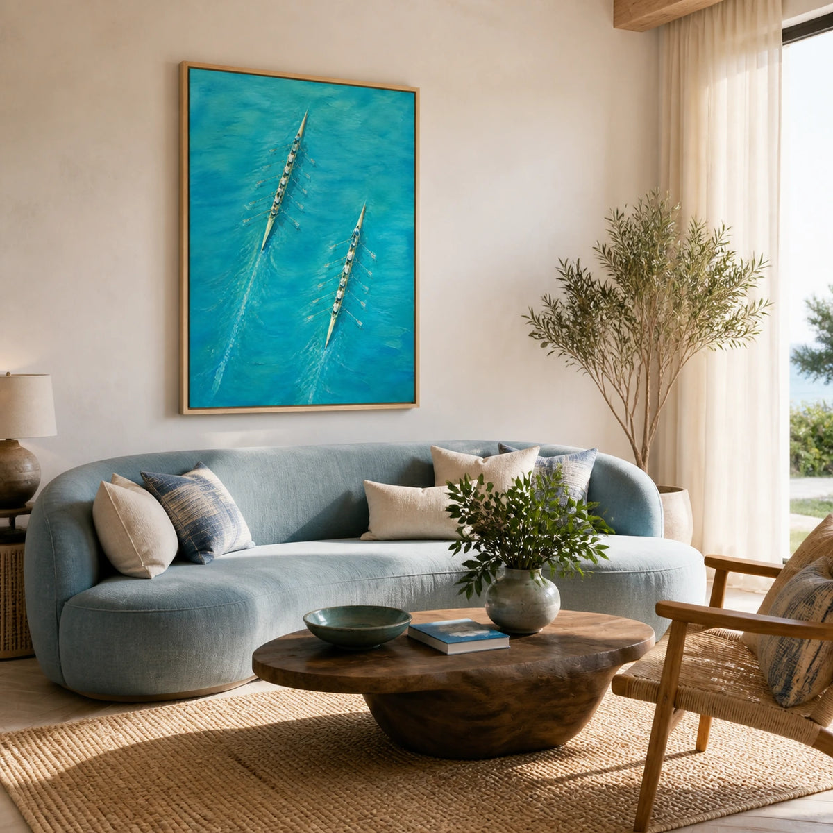 twin currents displayed in a living room