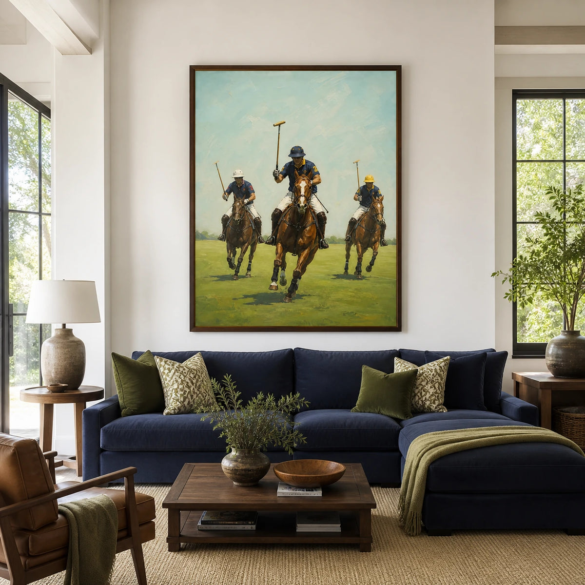 field in full swing displayed in a living room