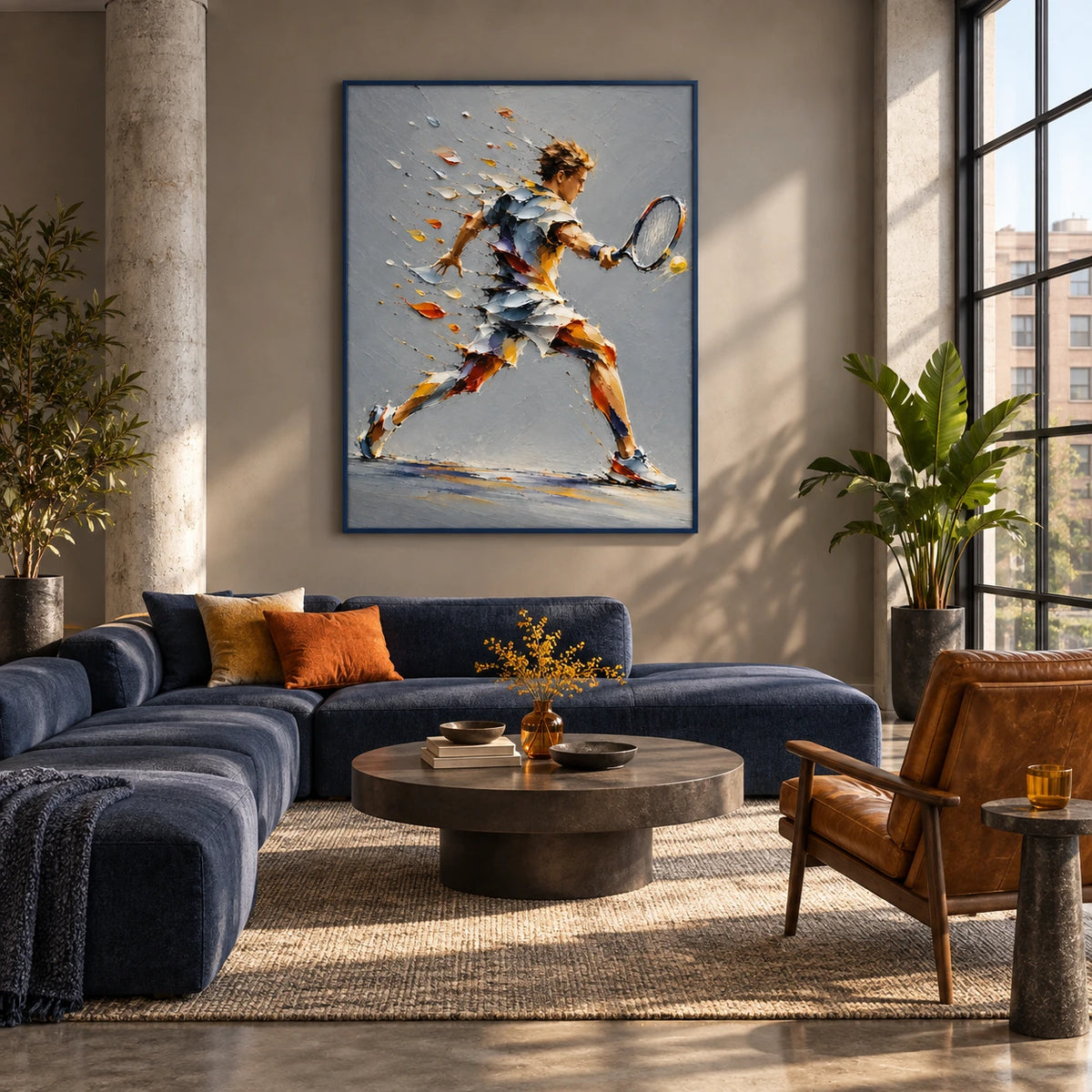 rally in motion displayed in a loft living room