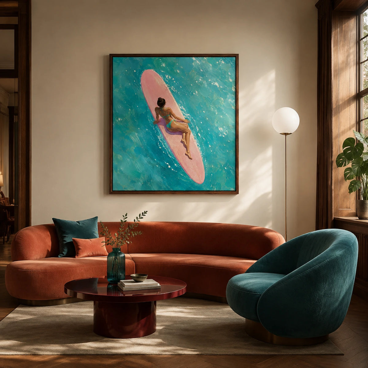 pink board daydream displayed in a living room
