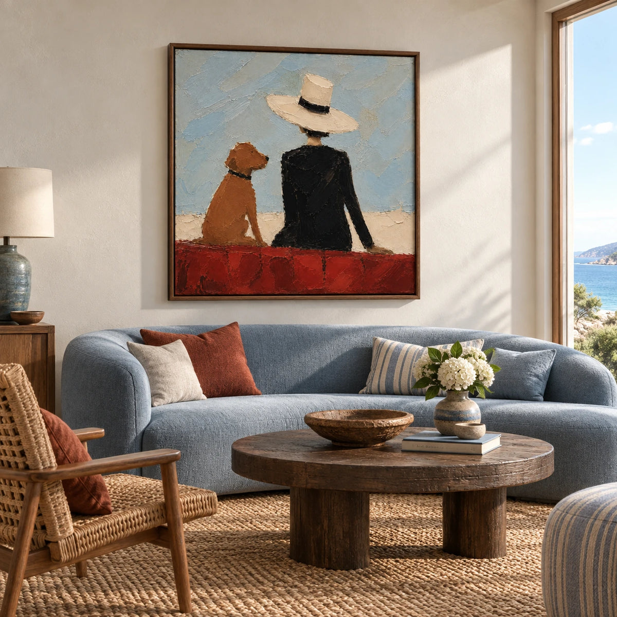 coastal companion displayed in a living room