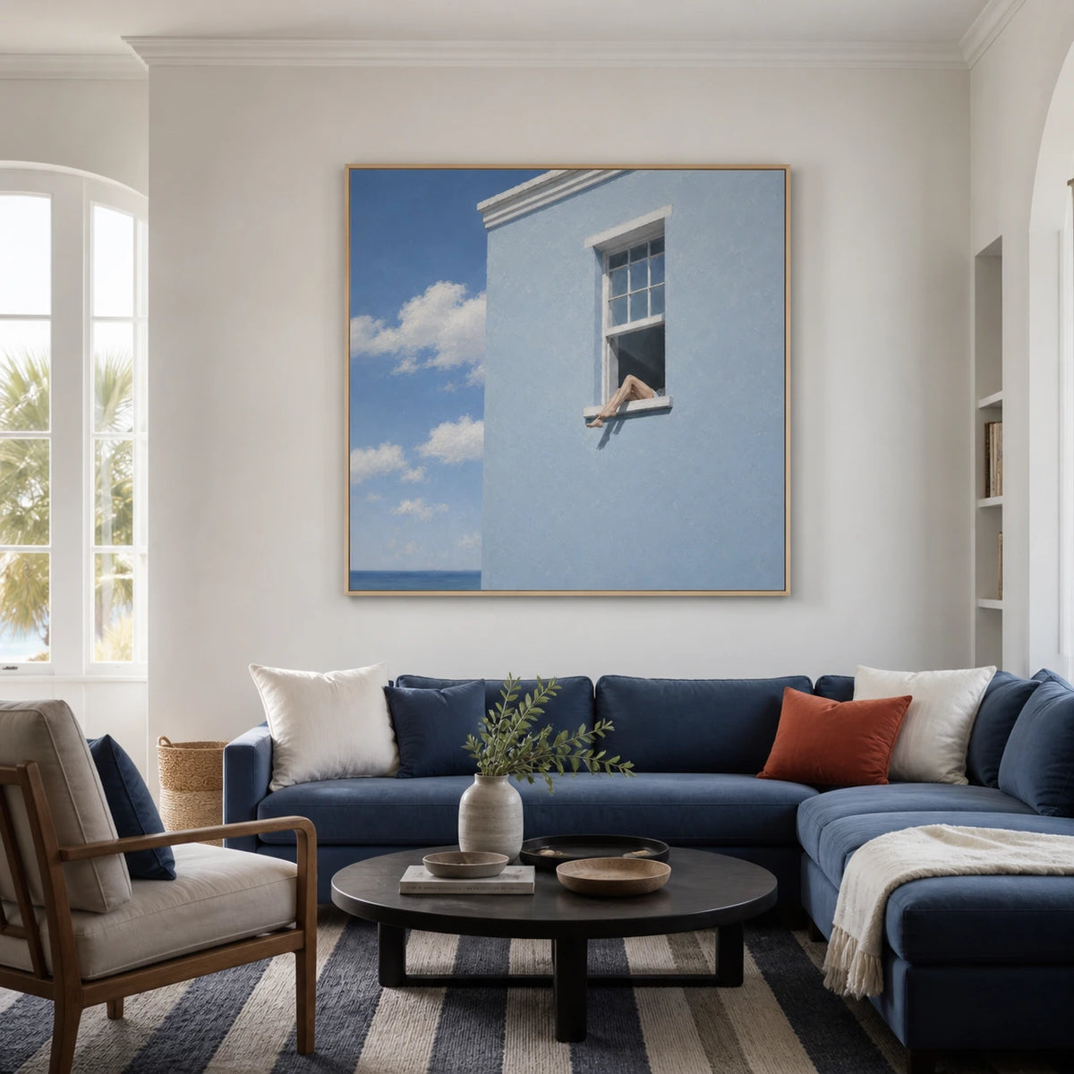 barefoot afternoon displayed in a living room