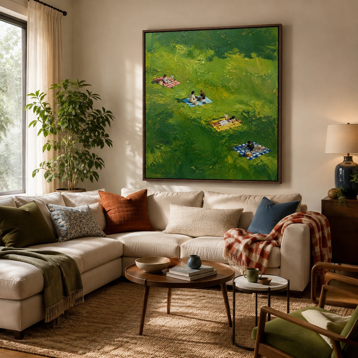 meadow picnics displayed in a living room