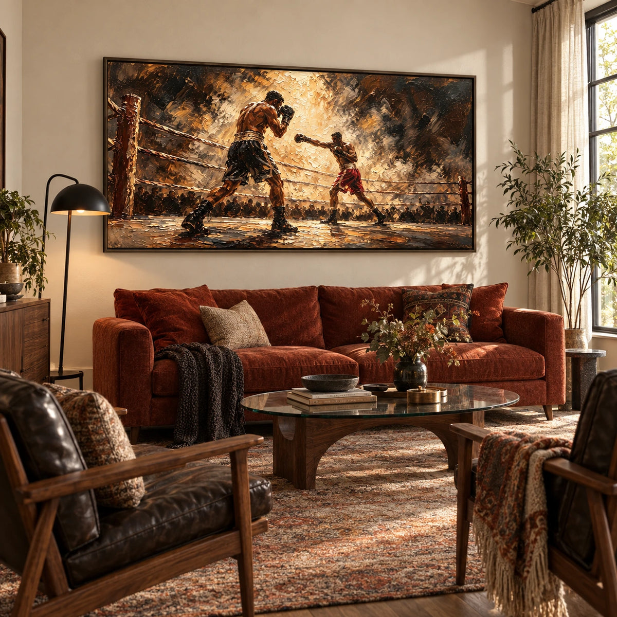 golden ring showdown displayed in a family living room
