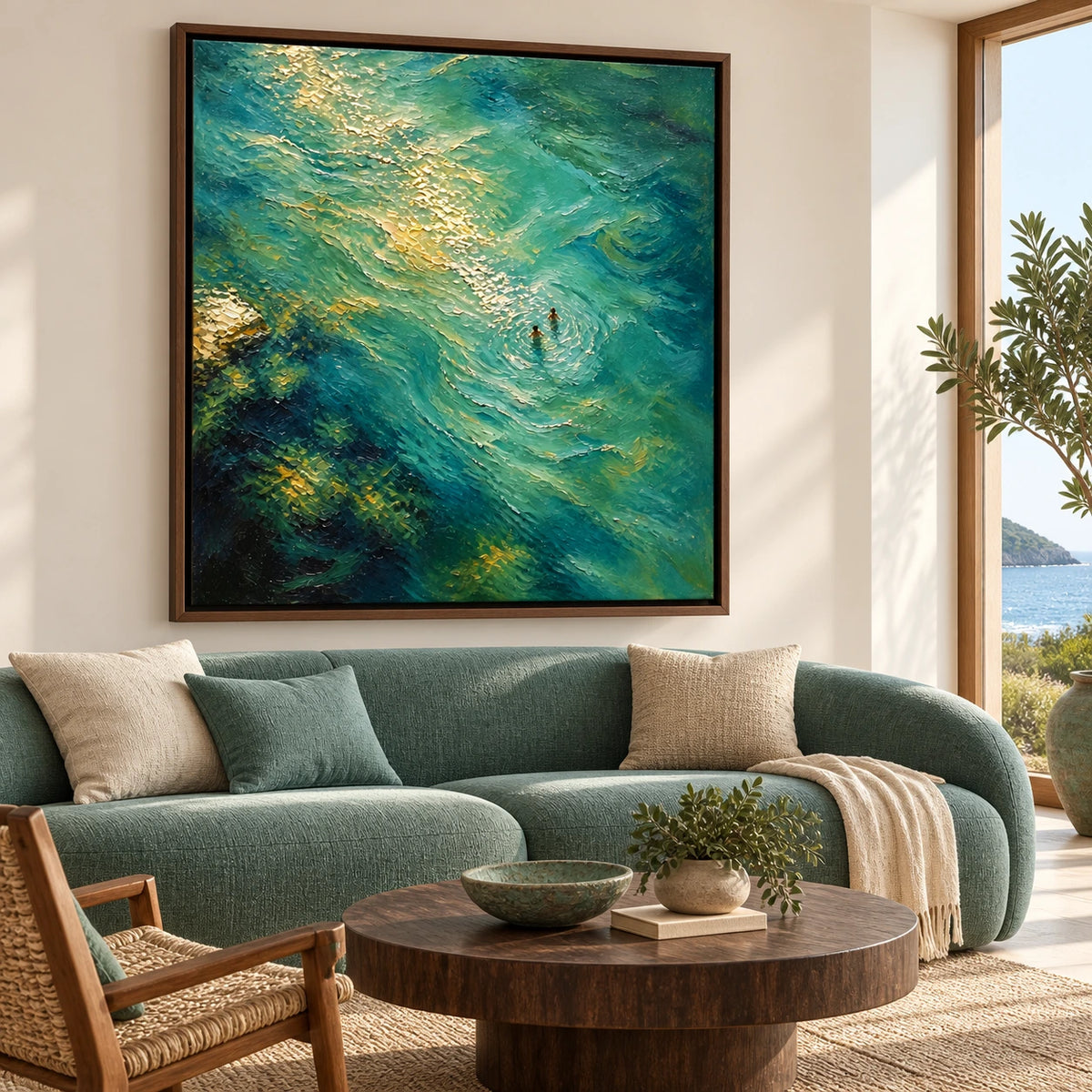 coastal current displayed in a living room