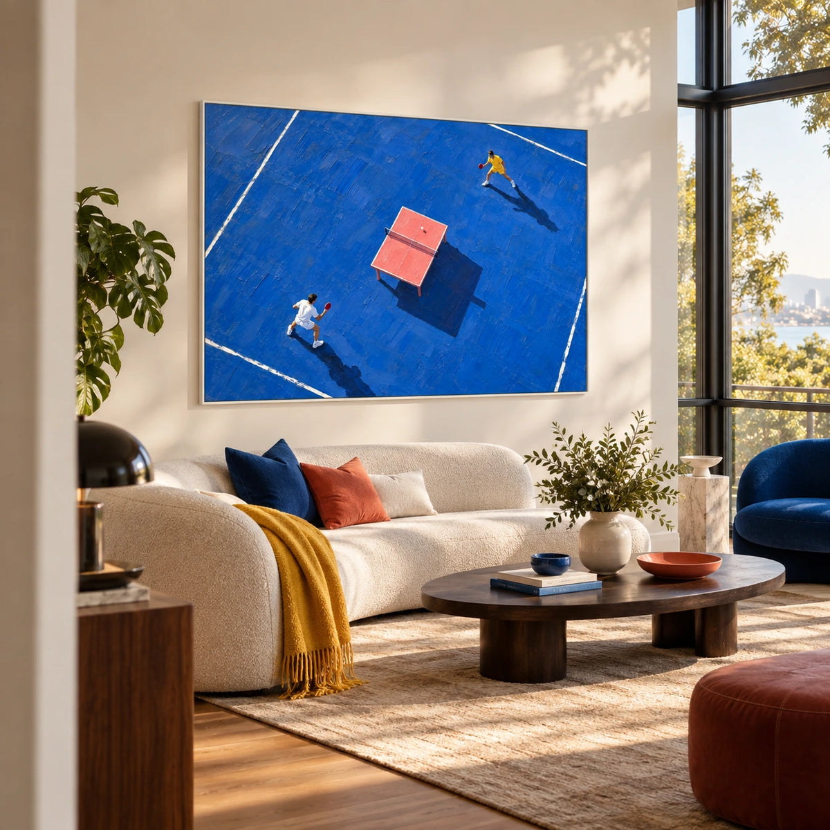 long shadows at the table displayed in a living room