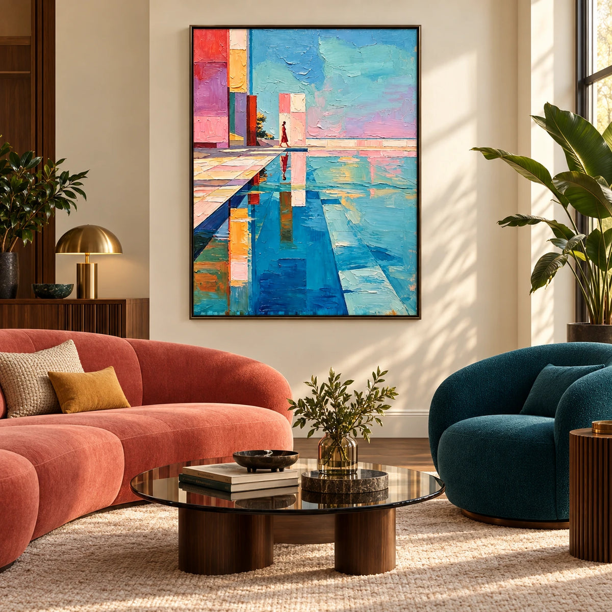 quiet poolside passage displayed in a living room