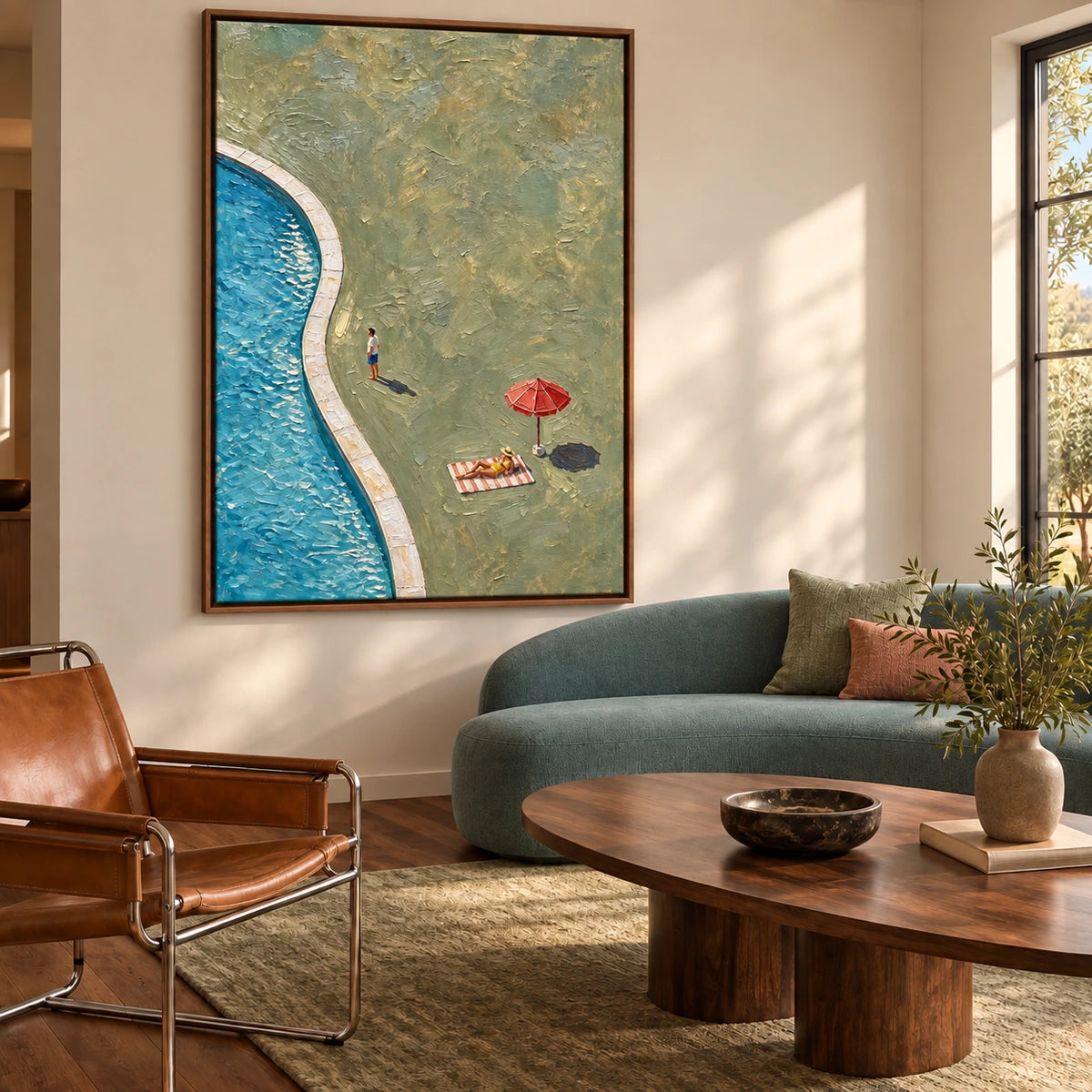 poolside stroll displayed in a living room