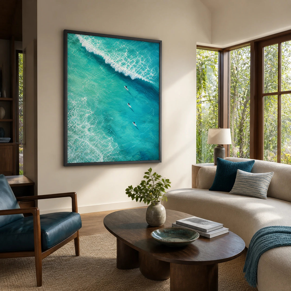 into the break displayed in a living room