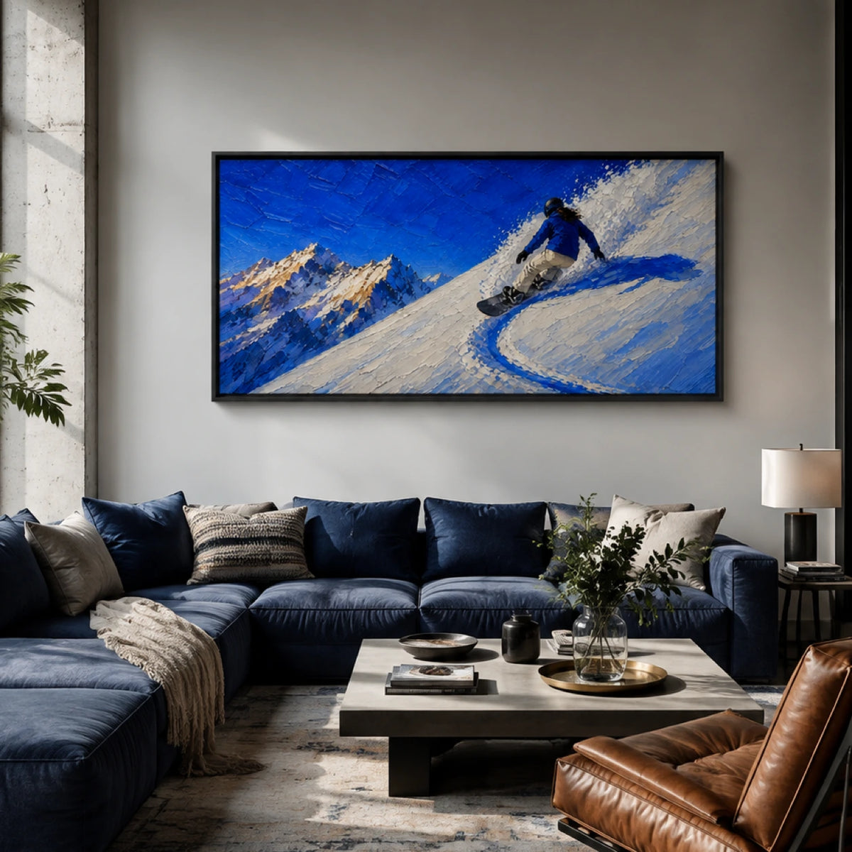 blue ridge descent displayed in a loft living room