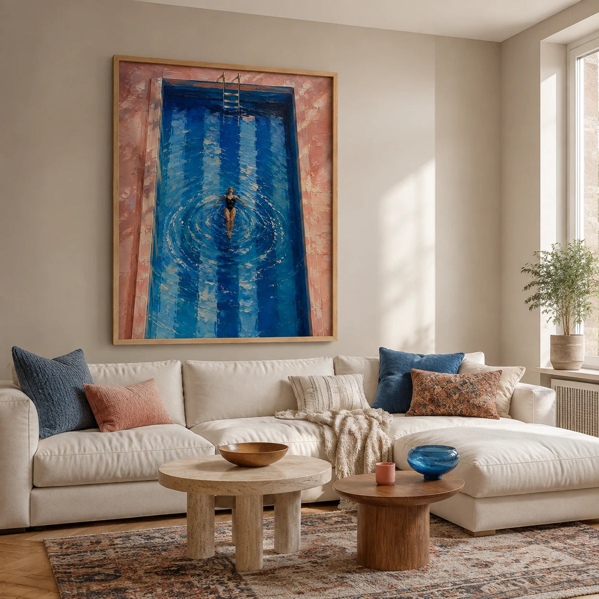 poolside drift displayed in a living room