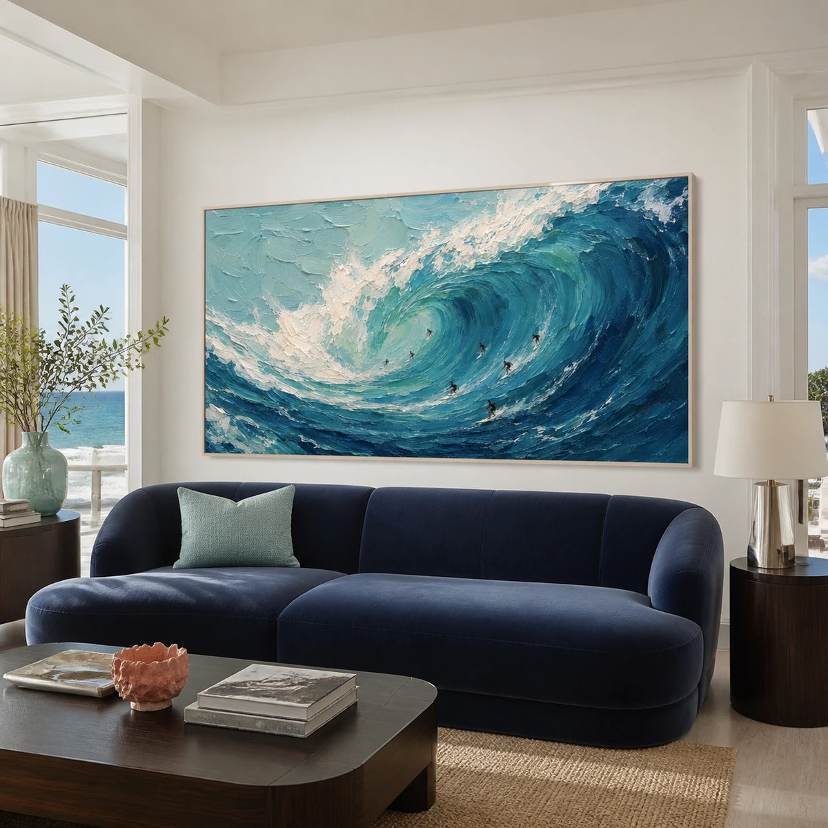 chasing the break displayed in a living room
